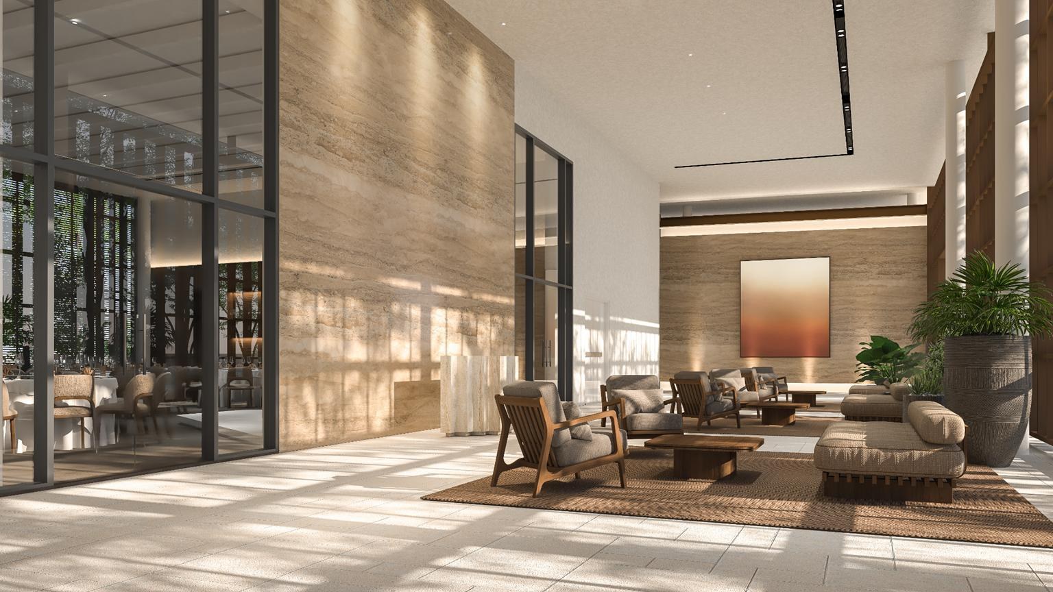 Artist impression of drop-off lounge
